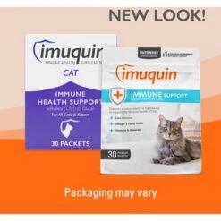 Nutramax Imuquin With Beta Glucans, Marine Lipids, Vitamins & Minerals Powder Packets Immune Supplement For Cats -Meow Meals 572566 PT4. AC SS1800 V1668631403