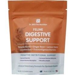 Dr. Bill's Pet Nutrition Feline Digestive Support Cat Supplement Powder, 60-gm Pouch