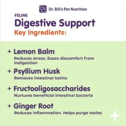 Dr. Bill's Pet Nutrition Feline Digestive Support Cat Supplement Powder, 60-gm Pouch -Meow Meals 577462 PT2. AC SS1800 V1674241273