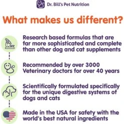 Dr. Bill's Pet Nutrition Feline Digestive Support Cat Supplement Powder, 60-gm Pouch -Meow Meals 577462 PT3. AC SS1800 V1674161541