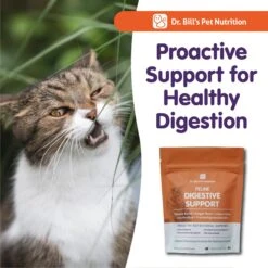 Dr. Bill's Pet Nutrition Feline Digestive Support Cat Supplement Powder, 60-gm Pouch -Meow Meals 577462 PT6. AC SS1800 V1674163481
