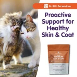 Dr. Bill's Pet Nutrition Feline Optimum Skin & Coat Cat Supplement, 180-gm Pouch -Meow Meals 577510 PT6. AC SS1800 V1673973768