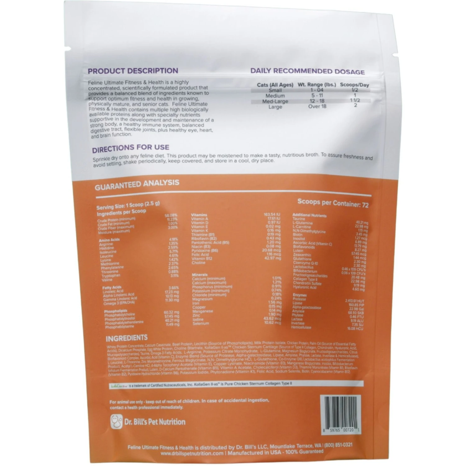 Dr. Bill's Pet Nutrition Feline Ultimate Fitness & Health Cat Supplement Powder 10 Dr. Bill's Pet Nutrition Feline Ultimate Fitness & Health Cat Supplement Powder - Image 8