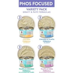 Weruva Wx Phos Focused Pate & Gravy Variety Pack Grain-Free Wet Cat Food, 3-oz Can, Case Of 12 -Meow Meals 578158 PT2. AC SS1800 V1684172483