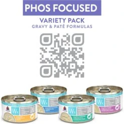 Weruva Wx Phos Focused Pate & Gravy Variety Pack Grain-Free Wet Cat Food, 3-oz Can, Case Of 12 -Meow Meals 578158 PT7. AC SS1800 V1684342094