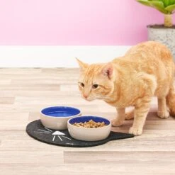 ORE Pet Recycled Rubber Black Cat Face Placemat -Meow Meals 58416 PT7. AC SS1800 V1517251258