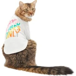 Frisco Good Vibes Only Dog & Cat T-Shirt -Meow Meals 608518 PT2. AC SS1800 V1676585952