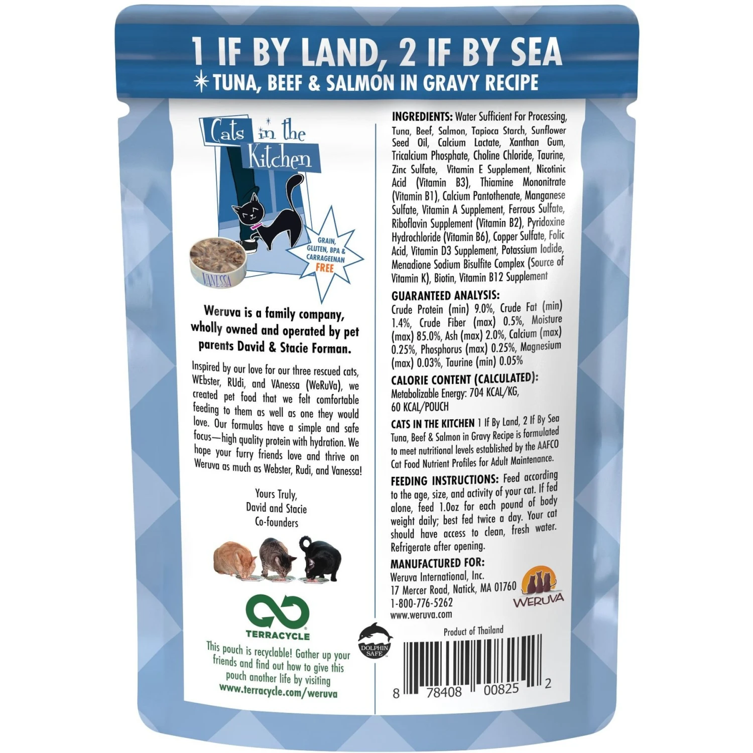 Weruva Cats In The Kitchen 1 If By Land, 2 If By Sea Tuna, Beef & Salmon Recipe Grain-Free Cat Food Pouches & Weruva Cats In The Kitchen Love Me Tender Chicken & Duck Recipe Grain-Free Cat Food Pouches 6 Weruva Cats In The Kitchen 1 If By Land, 2 If By Sea Tuna, Beef & Salmon Recipe Grain-Free Cat Food Pouches & Weruva Cats In The Kitchen Love Me Tender Chicken & Duck Recipe Grain-Free Cat Food Pouches - Image 4