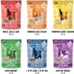 Weruva Cats In The Kitchen Pantry Party Variety Pack Grain-Free Cat Food, 3-oz Pouch, Case Of 12 & BFF OMG Potluck O' Pouches Variety Pack Grain-Free Cat Food Pouches -Meow Meals 611622 PT3. AC SS1800 V1661530190