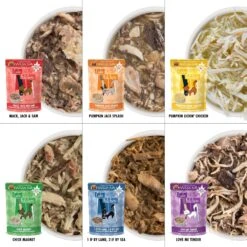 Weruva Cats In The Kitchen Pantry Party Variety Pack Grain-Free Cat Food, 3-oz Pouch, Case Of 12 & BFF OMG Potluck O' Pouches Variety Pack Grain-Free Cat Food Pouches -Meow Meals 611622 PT4. AC SS1800 V1661528342