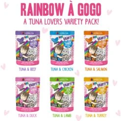 Weruva Cats In The Kitchen Cuties Variety Pack Grain-Free Canned Cat Food & BFF Rainbow A Gogo Variety Pack Wet Cat Food Pouches, 3-oz, Case Of 12 -Meow Meals 611630 PT6. AC SS1800 V1661528338