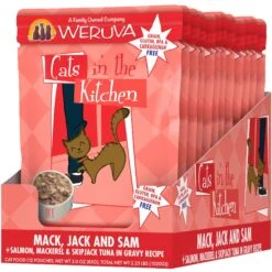 Weruva Cats In The Kitchen Mack, Jack & Sam Salmon, Mackerel & Tuna Recipe Grain-Free Cat Food Pouches & BFF Tuna & Salmon Sweet Cheeks Dinner In Gravy Wet Cat Food Pouches -Meow Meals 611638 PT1. AC SS1800 V1661547831
