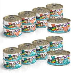 BFF OMG Crazy 4 U! Chicken & Salmon Dinner In Gravy Grain-Free Canned Cat Food & BFF OMG QT Patootie! Chicken & Turkey Dinner In Gravy Grain-Free Canned Cat Food