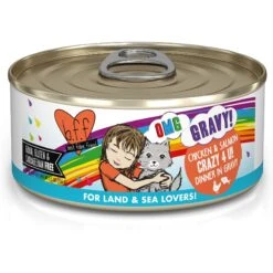BFF OMG Crazy 4 U! Chicken & Salmon Dinner In Gravy Grain-Free Canned Cat Food & BFF OMG QT Patootie! Chicken & Turkey Dinner In Gravy Grain-Free Canned Cat Food -Meow Meals 611734 PT2. AC SS1800 V1661548252