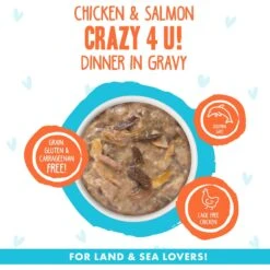 BFF OMG Crazy 4 U! Chicken & Salmon Dinner In Gravy Grain-Free Canned Cat Food & BFF OMG QT Patootie! Chicken & Turkey Dinner In Gravy Grain-Free Canned Cat Food -Meow Meals 611734 PT4. AC SS1800 V1661547946