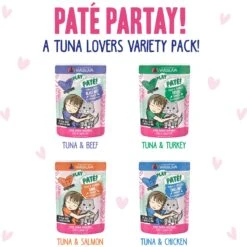 Weruva Best Feline Friend Paté Lovers, Aw Yeah! Paté Jamboree! Variety Pack Grain-Free Wet Cat Food, 2.8-oz Pouch, Case Of 12 & BFF Play Pate Lovers Pate Partay Variety Pack Wet Cat Food, 3-oz Pouch, Pack Of 12 -Meow Meals 611846 PT6. AC SS1800 V1661548615