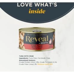 Reveal Natural Grain-Free Tuna With Crab In Broth Flavored Wet Cat Food, 2.47-oz Can, Case Of 24 -Meow Meals 637846 PT2. AC SS1800 V1663106805