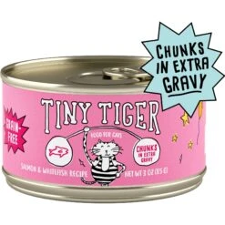 Tiny Tiger Chunks In EXTRA Gravy Salmon & Whitefish Recipe Grain-Free Canned Cat Food & Tiny Tiger, Lickables, Variety Pack, Bisque Cat Treat & Topper -Meow Meals 652742 PT1. AC SS1800 V1664900092