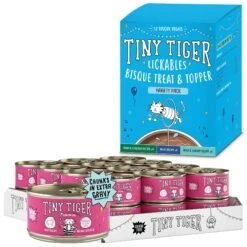 Tiny Tiger Chunks In EXTRA Gravy Beef Recipe Grain-Free Canned Cat Food & Tiny Tiger, Lickables, Variety Pack, Bisque Cat Treat & Topper