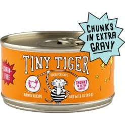 Tiny Tiger Chunks In EXTRA Gravy Turkey Recipe Grain-Free Canned Cat Food & Tiny Tiger Lickables, Senior Formula, Tuna & Chicken Recipe, Bisque Cat Treat & Topper -Meow Meals 653038 PT1. AC SS1800 V1664899794