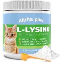 Alpha Paw Cat L-Lysine Immune Support Cat Supplement, 8-oz Jar