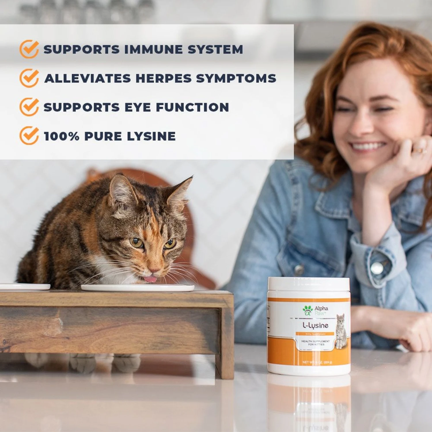 Alpha Paw Cat L-Lysine Immune Support Cat Supplement, 8-oz Jar 4 Alpha Paw Cat L-Lysine Immune Support Cat Supplement, 8-oz Jar - Image 2