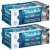 Blue Buffalo Tastefuls Salmon, Chicken, Ocean Fish & Tuna Entrées Variety Pack Pate Wet Cat Food, 3-oz Can, Case Of 12 & Blue Buffalo Tastefuls Tuna, Chicken, Fish & Shrimp Entrées Variety Pack Flaked Wet Cat Food -Meow Meals 662622 MAIN. AC SS1800 V1667323266