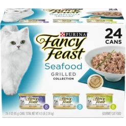 Fancy Feast Grilled Seafood Feast Variety Pack Canned Cat Food & PrettyLitter Health Monitoring Cat Litter -Meow Meals 683062 PT1. AC SS1800 V1668542972