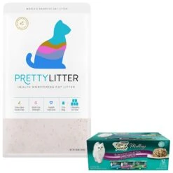 Fancy Feast Medleys Florentine Collection Pack Canned Cat Food & PrettyLitter Health Monitoring Cat Litter