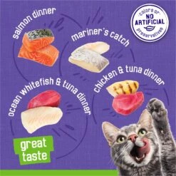 Purina Friskies Seafood & Chicken Pate Favorites Variety Pack Wet Cat Food, 5.5-oz Can, Case Of 40 & PrettyLitter Health Monitoring Cat Litter -Meow Meals 683206 PT3. AC SS1800 V1666131153