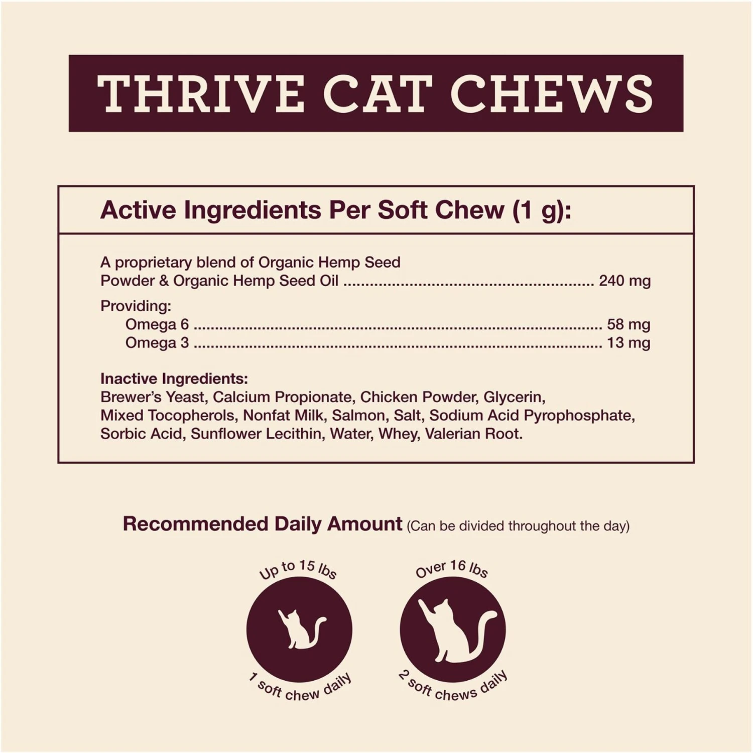 Hemp Well Thrive Skin & Coat Soft Chew Supplement For Cats, 60 Count 5 Hemp Well Thrive Skin & Coat Soft Chew Supplement For Cats, 60 Count - Image 3