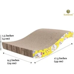 SunGrow Cardboard Cat & Rabbit Scratcher Bed, Scratch Pad For Indoor Pets -Meow Meals 693142 PT3. AC SS1800 V1694706208