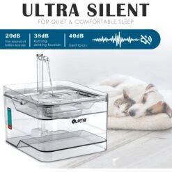 PetNF Transparent Cat Water Drinking Fountain -Meow Meals 693830 PT2. AC SS1800 V1667863290