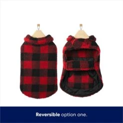 Frisco Reversible Medium Weight Boulder Plaid Dog & Cat Coat -Meow Meals 717846 PT4. AC SS1800 V1692194287