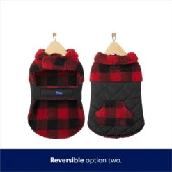 Frisco Reversible Medium Weight Boulder Plaid Dog & Cat Coat -Meow Meals 717846 PT5. AC SS1800 V1692203021
