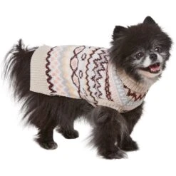 Frisco Sherpa Lined Fairisle Dog & Cat Sweater -Meow Meals 718422 PT2. AC SS1800 V1703184630