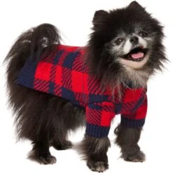 Frisco Fleece Lined Buffalo Plaid Mock Neck Dog & Cat Sweater -Meow Meals 718470 PT2. AC SS1800 V1703184630