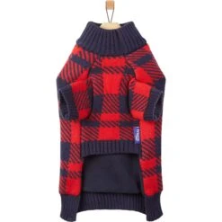 Frisco Fleece Lined Buffalo Plaid Mock Neck Dog & Cat Sweater -Meow Meals 718470 PT4. AC SS1800 V1693234777