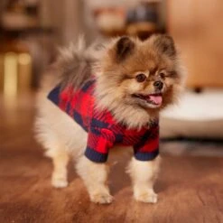 Frisco Fleece Lined Buffalo Plaid Mock Neck Dog & Cat Sweater -Meow Meals 718470 PT7. AC SS1800 V1692378099