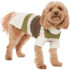 Frisco Bubble Knit Multi Striped Mock Neck Dog & Cat Sweater -Meow Meals 718854 PT2. AC SS1800 V1703184630