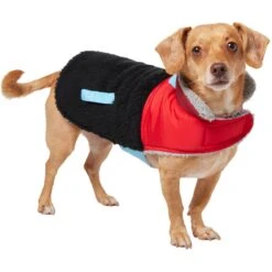 Frisco Medium Weight Retro Colorblock Mixed Media Dog & Cat Coat -Meow Meals 719462 PT2. AC SS1800 V1703184629
