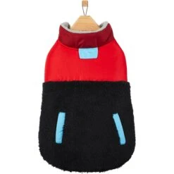 Frisco Medium Weight Retro Colorblock Mixed Media Dog & Cat Coat -Meow Meals 719462 PT3. AC SS1800 V1692978911