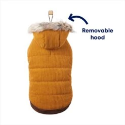 Frisco Heavy Weight Lux Corduroy Insulated Dog & Cat Coat With Fur Trimmed Hood -Meow Meals 719966 PT3. AC SS1800 V1692978846