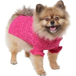 Frisco Ruffle Knit Pointelle Dog & Cat Turtleneck Sweater -Meow Meals 720646 PT2. AC SS1800 V1703194381