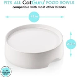 CatGuru Standard Cat & Dog Food Bowl, Marshmallow -Meow Meals 730910 PT2. AC SS1800 V1673016172