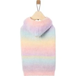 Frisco Soft Multi Stripe Ombre Dog & Cat Hooded Sweater -Meow Meals 742838 PT3. AC SS1800 V1693233982