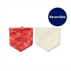 Frisco Reversible Candy Cane Cozy Knit Faux Fur Dog & Cat Pullover Bandana, 1 Count -Meow Meals 745294 PT3. AC SS1800 V1694793502