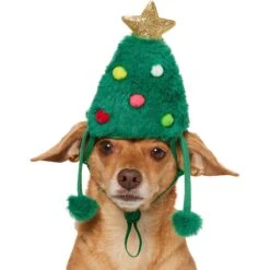 Frisco Christmas Tree Faux Fur Dog & Cat Hat -Meow Meals 745582 PT2. AC SS1800 V1694801957