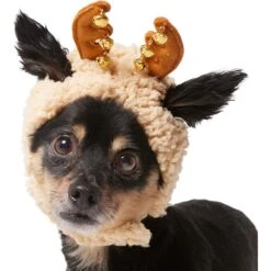 Frisco Sherpa Reindeer Dog & Cat Hat With Bells -Meow Meals 745646 PT2. AC SS1800 V1694800749