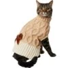 Frisco Cable Knit Dog & Cat Sweater Dress With Velvet Bow -Meow Meals 745838 MAIN. AC SS1800 V1694794908